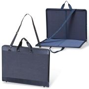 Папка для рисунков и чертежей, А2, 645х470 мм, «Пленэр-2», с ручками, кожзам и ткань, черная, 675/1