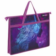 Папка для рисунков и чертежей с ручками BRAUBERG А3, пластик, молния сверху, «Melody», 228201