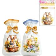 Пакетики пасхальные, НАБОР 10 штук, 14х23 см, «Пасха», 2 дизайна, ЗОЛОТАЯ СКАЗКА, 592644
