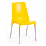 Стул GENIUS (mod 75) / 1 шт. в упаковке металл/пластик, 46x56x84cм, желтый/ножки хром