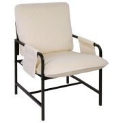 Кресло BRABIX «Gentle LC-300», ЛОФТ, пружинный блок, ткань велсофт (плюш), молочное, 533144