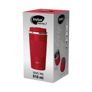 Термокружка 510 мл JOYLUX (ДЖОЙЛЮКС) EVERY DAY, нержавеющая сталь SUS304, силиконовый рукав, красный матовый, 700294