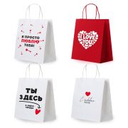 Пакет подарочный (1 штука) 26х13х32 см (L) «Love Story», ассорти, крафт, ЗОЛОТАЯ СКАЗКА, 700821