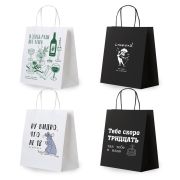 Пакет подарочный (1 штука) 26х13х32 см (L) «Woman Funny Notes», ассорти, крафт, ЗОЛОТАЯ СКАЗКА, 700822