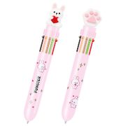 Ручка многоцветная с топпером шариковая автоматическая 10 ЦВЕТОВ FUNSTER «WOW», ассорти, пишущий узел 0,7 мм, линия письма 0,35 мм, 144382