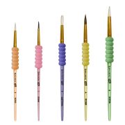 Кисти c EVA-вставкой НАБОР 5 шт. (ПОНИ круглые №1, 4; КОЗА круглые №3, 6; ЩЕТИНА плоская №4), BRAUBERG KIDS, 201091