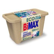 Капсулы для стирки белья 12 шт., BIMAX ЭКО «100 пятен» бумажная коробка, 394-7К