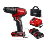 Дрель-шуруповерт безударная, аккумулятор 20 В, 40 Н·м, 2 АКБ LMS (2 А·ч), сумка, ЗУБР Мастер ДШ-40-22