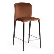Стул полубарный ALVOR (mod. 715пб) ткань/металл, 44х55х99 см, высота до сиденья 67 см, коричневый barkhat 11/черный