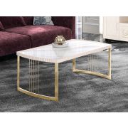 Стол журнальный Агат 42 (01) Мрамор золотистый-Ангора Лен-Золото