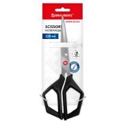 Ножницы BRAUBERG «Super black» 220 мм, черные, 3-сторонняя заточка, ручки из ABS-пластика, 238855