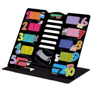 Подставка для книг BRAUBERG KIDS mini, «Cats» с таблицей умножения, регулируемый угол наклона, металлическая, 238966
