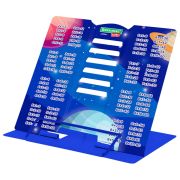 Подставка для книг и учебников BRAUBERG KIDS mini «Deep Space» с таблицей умножения, регулируемый угол наклона, металлическая, 238967