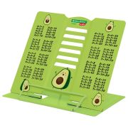 Подставка для книг и учебников BRAUBERG KIDS mini «Авокадо» с таблицей умножения, регулируемый угол наклона, металлическая, 238969