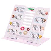 Подставка для книг и учебников BRAUBERG KIDS mini «Food» с таблицей умножения, регулируемый угол наклона, металлическая, 238974
