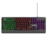 Клавиатура проводная USB, 104 клавиши, LED-подсветка, SONNEN K305, черная, 513948
