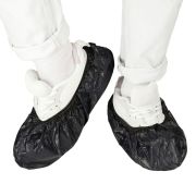 Бахилы двойные КОМПЛЕКТ 500шт (250пар) STRONG, 39х14см, 100мкм, 10г, черные, ELEGREEN, ЭГЦЧ-100/Н20