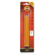 Карандаши чернографитные KOH-I-NOOR «1580», НАБОР 3 шт., HB, без резинки, заточенные, блистер, 15800HB001BL