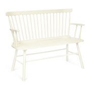 Скамья ADDISON (mod. 6001BEN-01) дерево гевея, 122х48х92см, ivory white (слоновая кость)