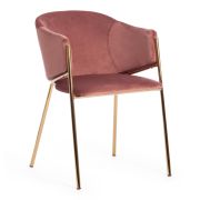Кресло KRONOS (mod. 8158) металл/вельвет, коралловый/золотые ножки, V062-23