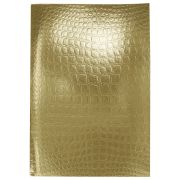 Тетрадь бумвинил А4 96 л., скоба, офсет №1, клетка, ЗОЛОТО, «Metallic», тиснение CROCO, HATBER, 072786, 96Т4бвВ3