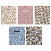 Тетрадь обложка пластик, А5 48 л., скоба, клетка, HATBER, «LEO-принт» (микс в спайке), 092368, 48Т5В1пл