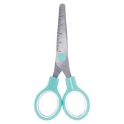 Ножницы BRAUBERG KIDS 130 мм, ручки мятные, закругленные лезвия с линейкой, 274062
