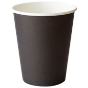 Стакан одноразовый бумажный 250/273 мл, D 80 мм, черный, КОМПЛЕКТ 1000 шт., холодное/горячее, WELDAY (ВЭЛДЭЙ), 702691