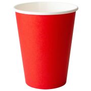 Стакан одноразовый бумажный 350/410 мл, D 90 мм, красный, КОМПЛЕКТ 1000 шт., холодное/горячее, WELDAY (ВЭЛДЭЙ), 702694
