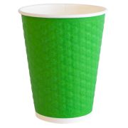 Стакан одноразовый бумажный 300/360 мл, D 90 мм, двухслойный, «Соты», зеленый, КОМПЛЕКТ 50 шт., холодное/горячее, WELDAY (ВЭЛДЭЙ), 702706
