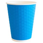 Стакан одноразовый бумажный 300/360 мл, D 90 мм, двухслойный, «Соты», синий, КОМПЛЕКТ 50 шт., холодное/горячее, WELDAY (ВЭЛДЭЙ), 702707