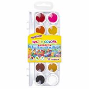 Краски акварельные ЮНЛАНДИЯ «ДОМИКИ», 12 цветов, круглые кюветы 28 мм, пенал, 192630