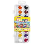 Краски акварельные ЮНЛАНДИЯ «ДОМИКИ» 16 цветов, круглые кюветы 23 мм, пенал, 192631