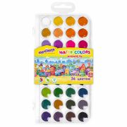 Краски акварельные ЮНЛАНДИЯ «ДОМИКИ», 36 цветов, круглые кюветы 23 мм, пенал, 192633