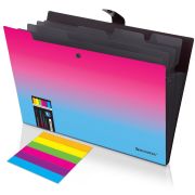 Папка-органайзер на кнопке 5 отделений, BRAUBERG GRADE, A4, розово-голубой градиент, 274091