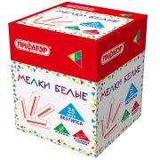 Мел белый БЕЗ ПРИМЕСЕЙ квадратный 25 штук, мягкое письмо, ПИФАГОР, картонная упаковка, 274122