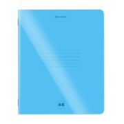 Тетрадь пластиковая обложка (НЕОН) А5, 48 листов, скоба, клетка, BRAUBERG «Smart Cover», СИНЯЯ, 405039