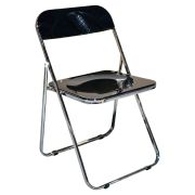 Стул складной глянцевый черный BRABIX «Style CF-015», хромированный каркас, пластик, 533248