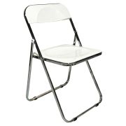 Стул складной глянцевый белый BRABIX «Style CF-015», хромированный каркас, пластик, 533249