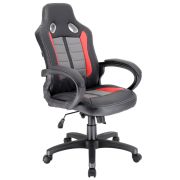 Кресло Everprof Forsage TM Экокожа черно/красно/серый