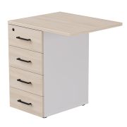 Тумба приставная Everprof EVO с топом 710х600x755 Белый/Дуб Соната