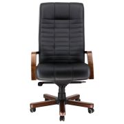 Кресло Everprof Atlant Wood M Кожа Черный