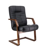 Кресло Everprof Atlant Wood CF Кожа Черный