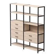 Набор стеллажных систем №8 Everprof EVO 1635x385x1840 Дуб Соната/Черный