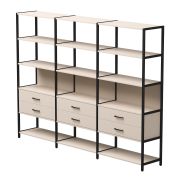 Набор стеллажных систем №9 Everprof EVO 2440x385x1840 Кашемир/Черный