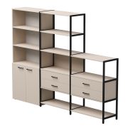 Набор стеллажных систем №12 Everprof EVO 2435x385x1840 Кашемир/Черный