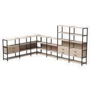 Набор стеллажных систем №19 Everprof EVO 2440x3630x1840 Дуб Соната/Черный