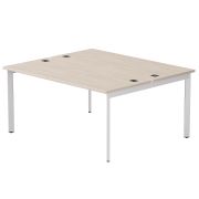 Бенч-система на 2 места Everprof EVO на металлокаркасе 1580х670(1370)x755 опоры 45гр Дуб Соната/Белый