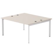 Бенч-система на 2 места Everprof EVO на металлокаркасе 1580х670(1370)x755 опоры 45гр Кашемир/Белый