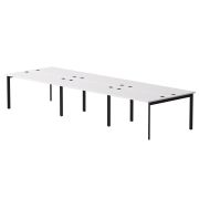 Бенч-система на 6 мест Everprof EVO на металлокаркасе 3540х670(1370)x755 опоры 45гр Белый/Черный